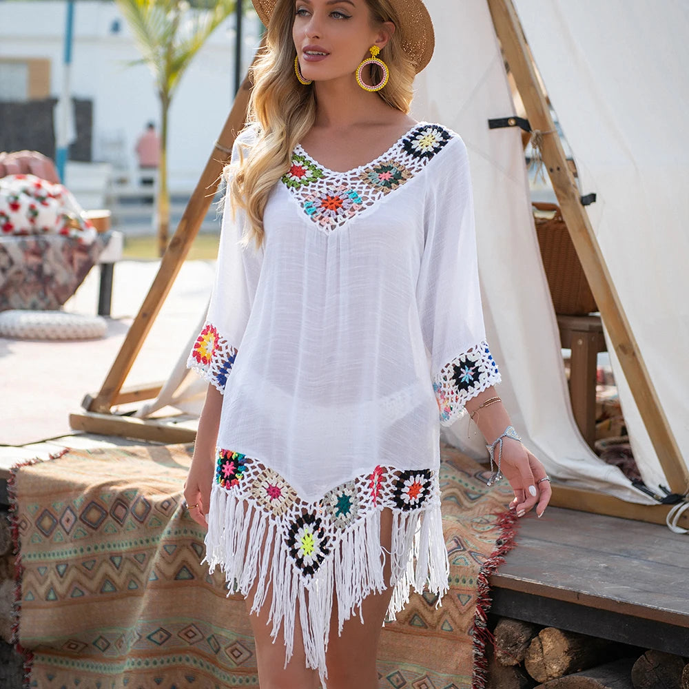 Crochet Fringe Beach Cover Up