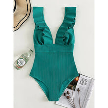 White Ruffle Push Up Swimsuit