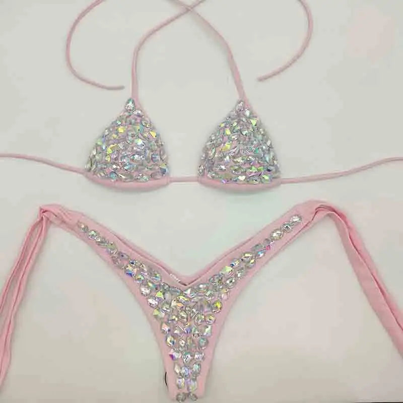 Rhinestone Bandage Bikini Set