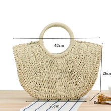 Handmade Straw Moon Beach Bag