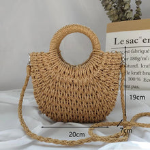 Handmade Straw Moon Beach Bag