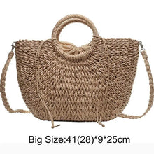Handmade Straw Moon Beach Bag