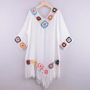 Crochet Fringe Beach Cover Up