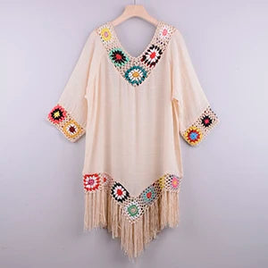 Crochet Fringe Beach Cover Up