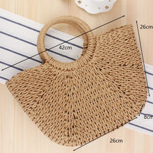 Handmade Straw Moon Beach Bag