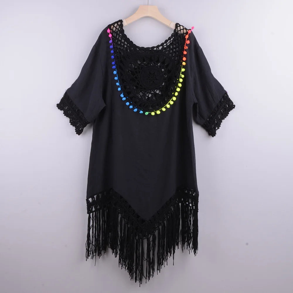 Crochet Fringe Bikini Cover Up