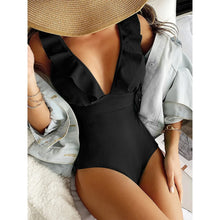 White Ruffle Push Up Swimsuit