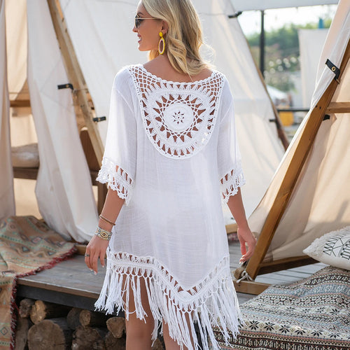 Crochet Fringe Bikini Cover Up