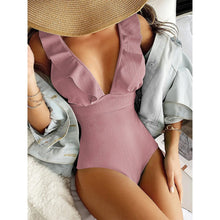 White Ruffle Push Up Swimsuit