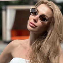 Polygonal Metal Cat Eye Sunglasses