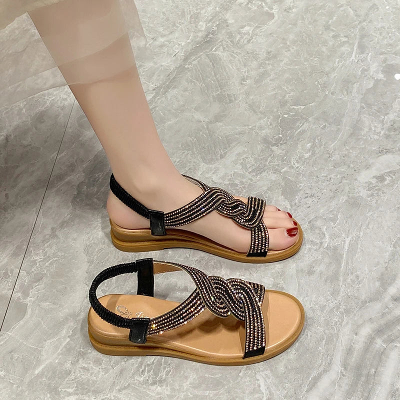 Crystal Platform Roman Summer Sandals