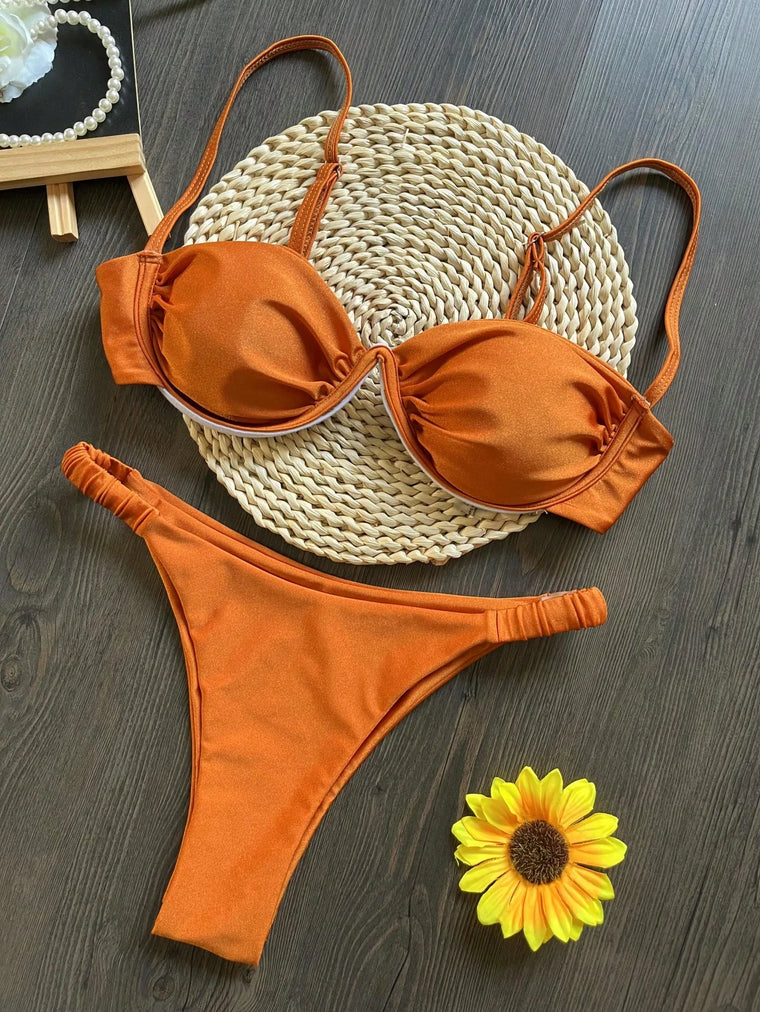 Flower V Wire Bikini Set