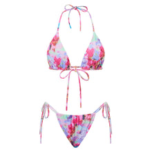 Lace Up Print Bikini Set