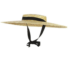 Ribbon Flat Top Straw Hat