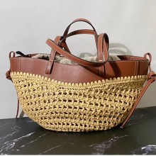 Straw Dumpling Shoulder Bucket Bag