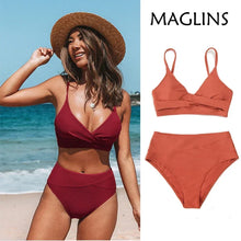 Red Twist Tank Bikini Set