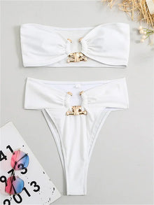 Metal Detail High Waist Bikini