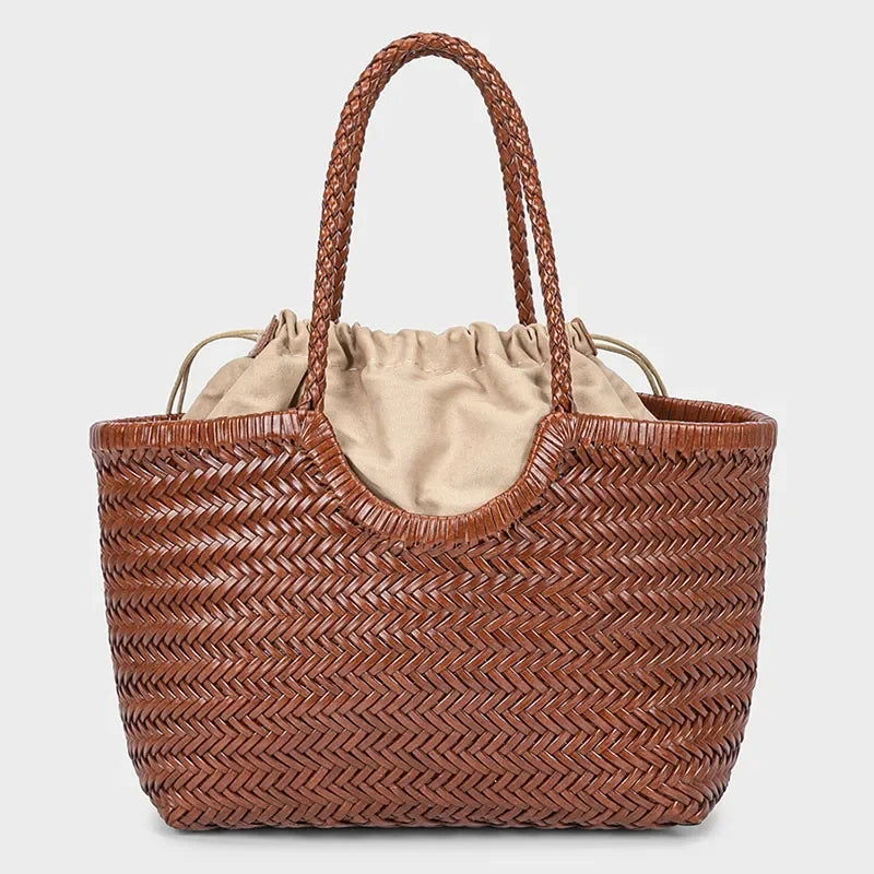 Straw Dumpling Shoulder Bucket Bag