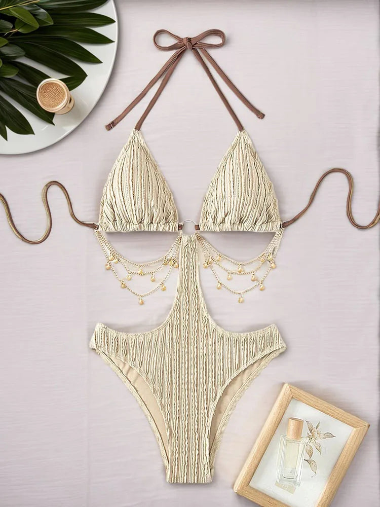 Hollow Push Up Monokini Swimsuit