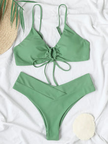 High Elastic Lace Up Bikini
