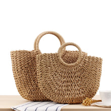 Handmade Straw Moon Beach Bag