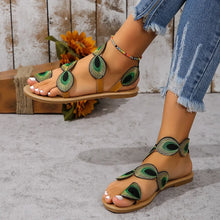 Embroidered Flower Flat Beach Sandals