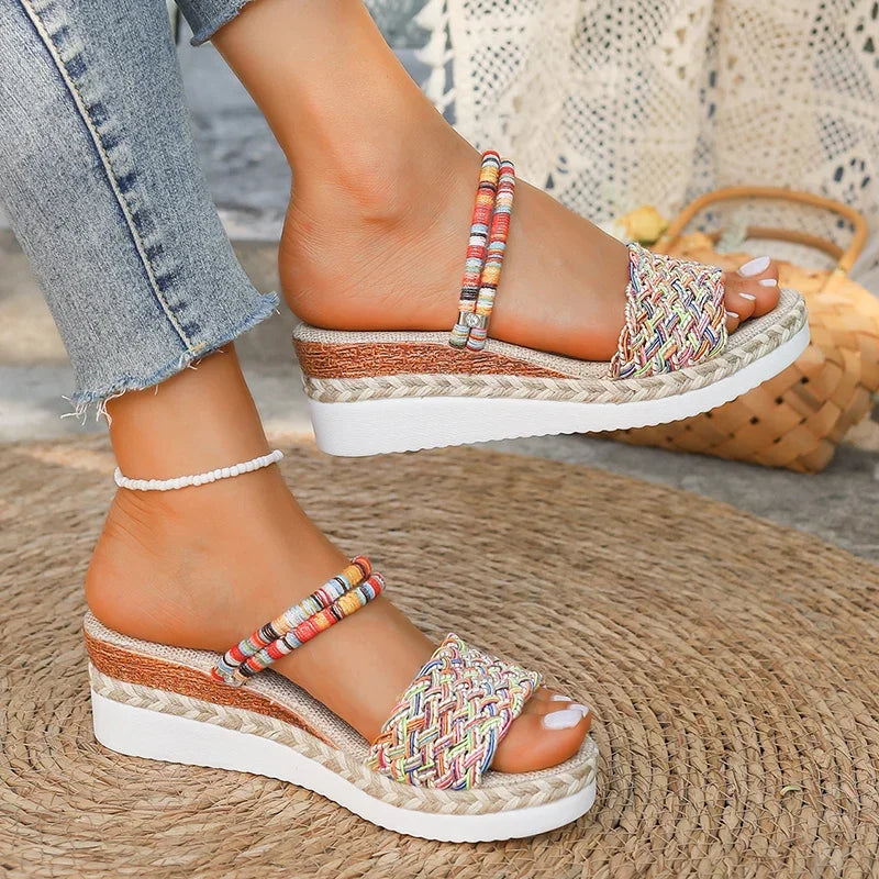 Boho Wedge Platform Beach Sandals