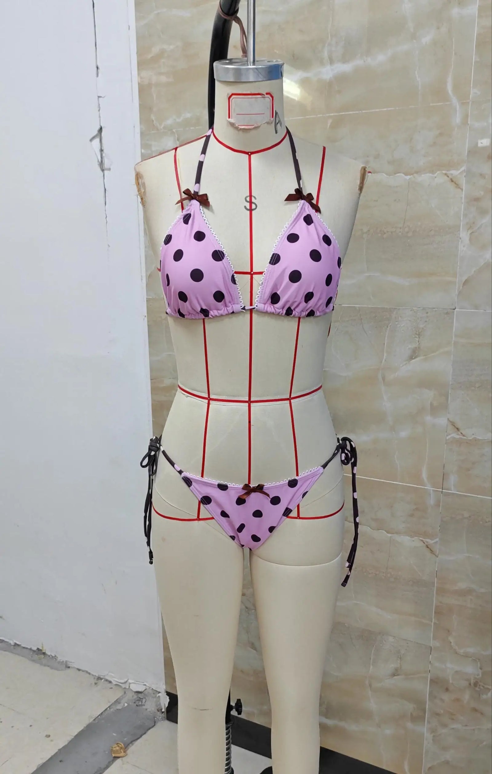 Polka Dot Tie Bikini Set