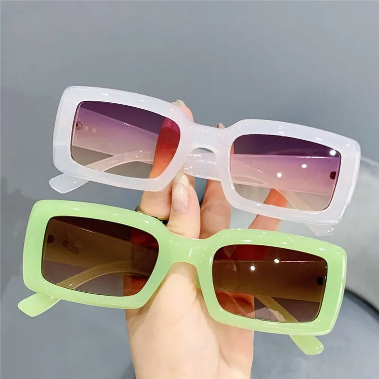 Retro Rectangle UV400 Sunglasses Shades