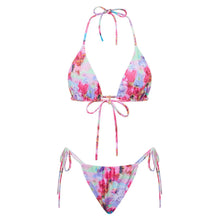 Lace Up Print Bikini Set