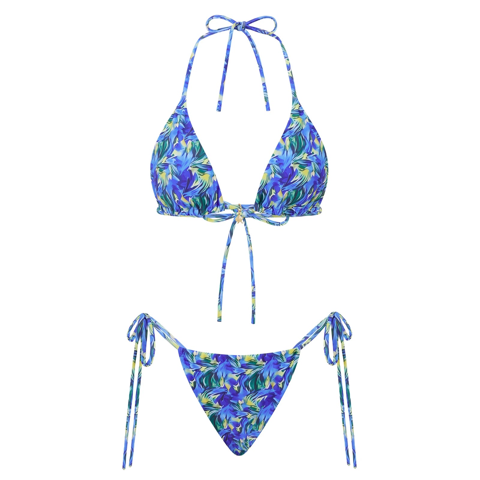 Lace Up Print Bikini Set