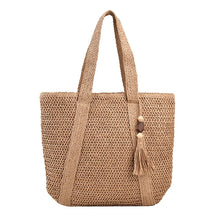 Tassel Straw Weave Travel Tote