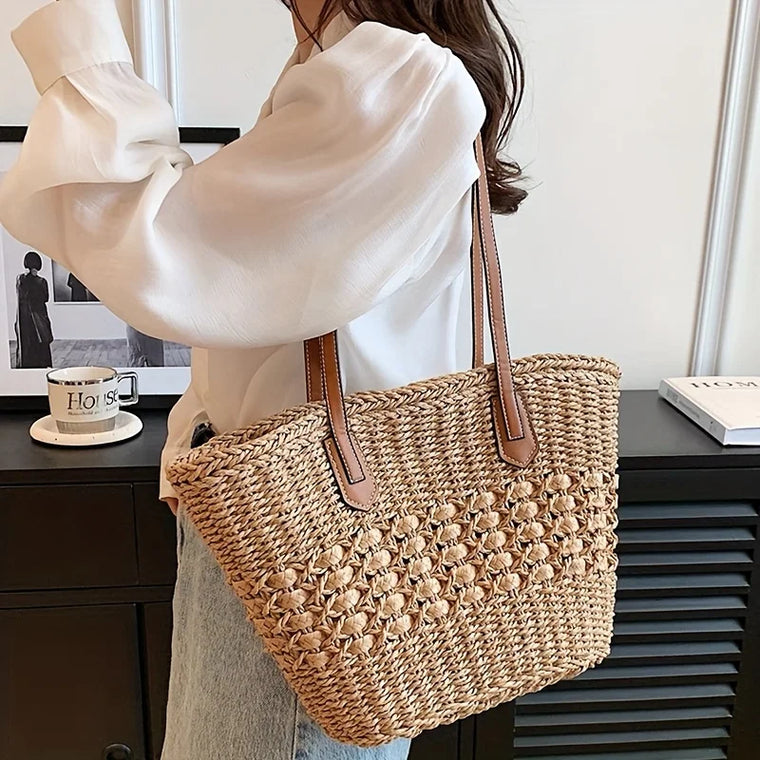 Boho Basket Straw Shoulder Bag