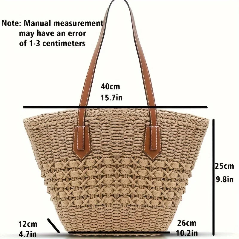 Boho Basket Straw Shoulder Bag