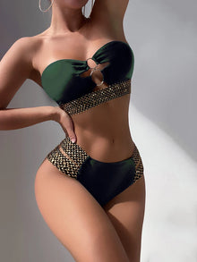 Strapless Belted Bandeau Bikini Set