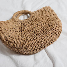 Handmade Straw Moon Beach Bag