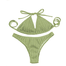 Jacquard Drawstring Bikini Set