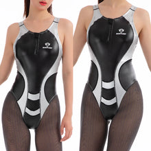Shiny Zip One Piece Swimsuit