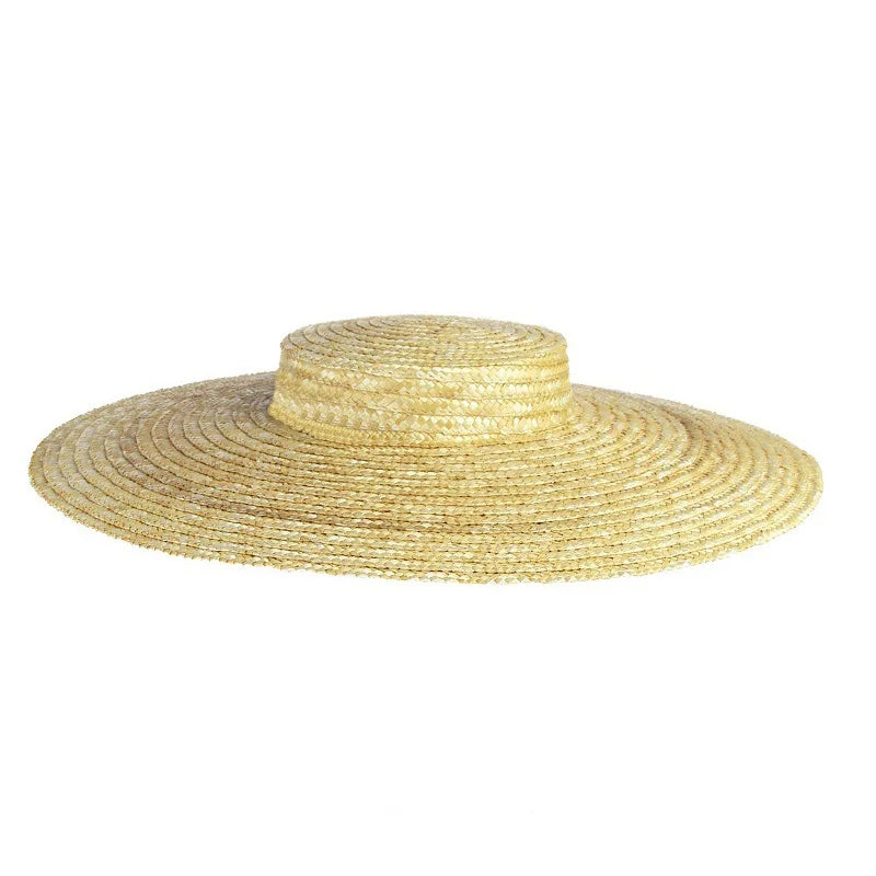 Ribbon Flat Top Straw Hat