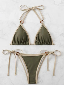 Green Ring String Bikini Set