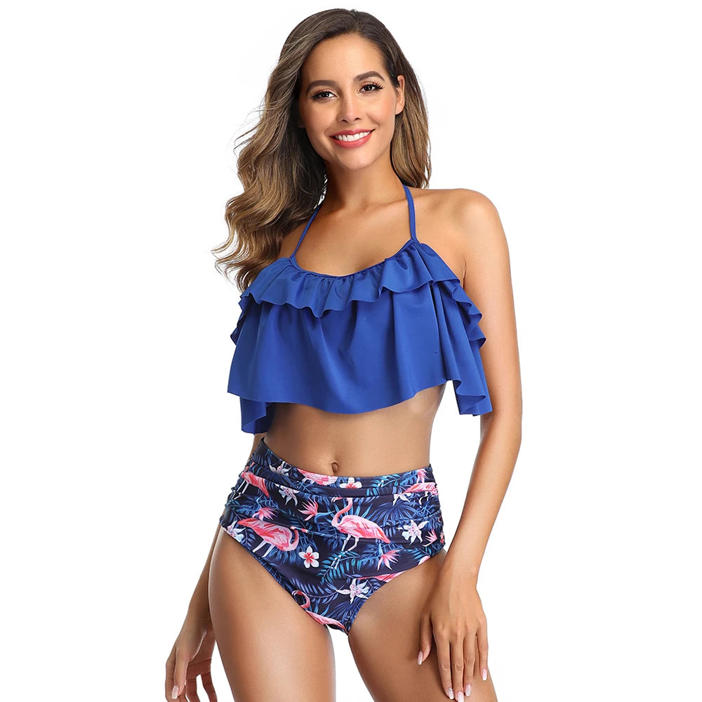 Ruffle High Waist Bikini Set