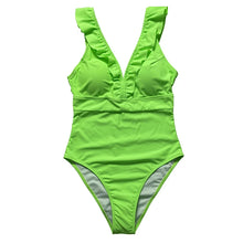 Striped Ruffle One Piece Swimsuit