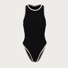 Patchwork Halter One Piece Swimsuit