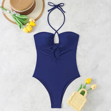 Solid Bandeau One Piece Swimsuit