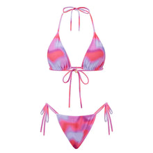 Lace Up Print Bikini Set