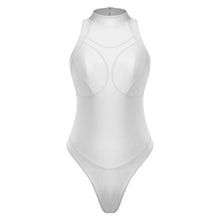 Oil Shine Halter Zip Swimsuit