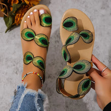 Embroidered Flower Flat Beach Sandals