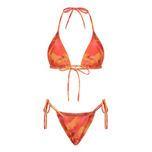 Lace Up Print Bikini Set