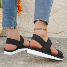 Black Lace Up Flat Sandals