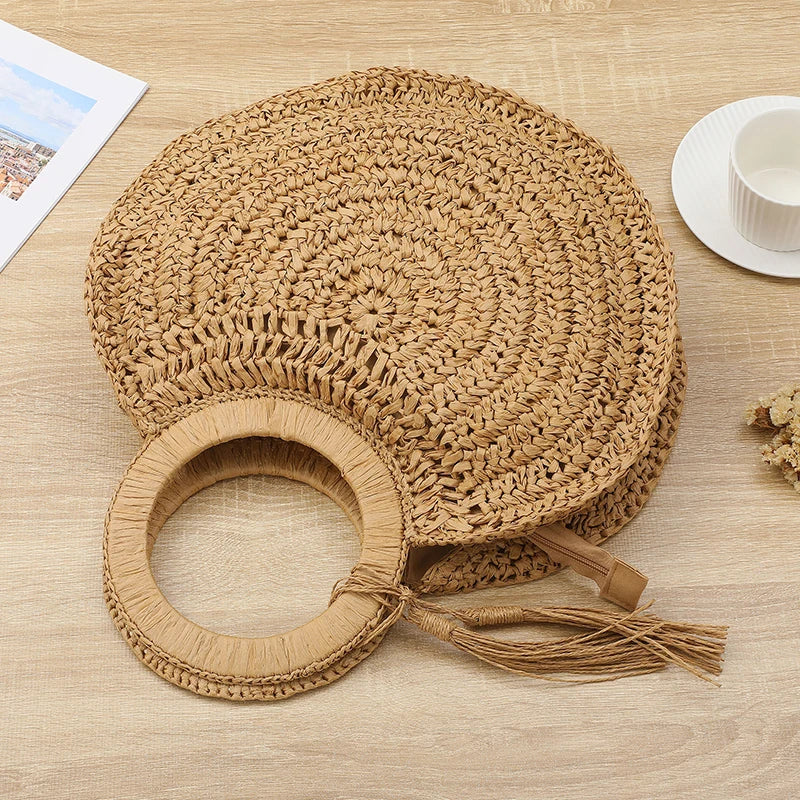 Tassel Straw Shoulder Beach Bag